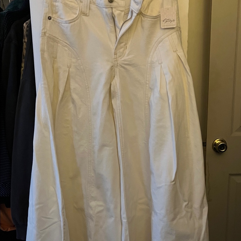 Free People White Denim Pants